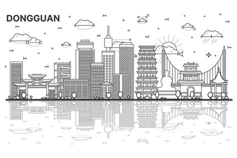 Outline Dongguan China City Skyline. (2384107)