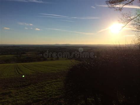 Sunset Clent Hills stock image. Image of sunrise, hill - 42884439