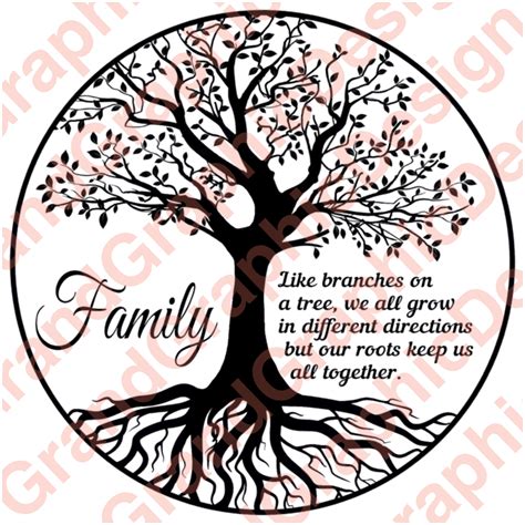 Family Tree Roots We All Grow in Different Directions JPEG, SVG, & PNG ...