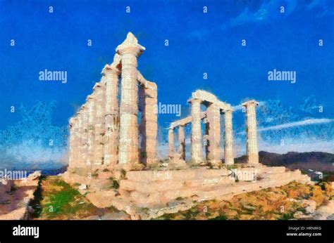 Temple of Poseidon in cape Sounio, Greece Stock Photo - Alamy