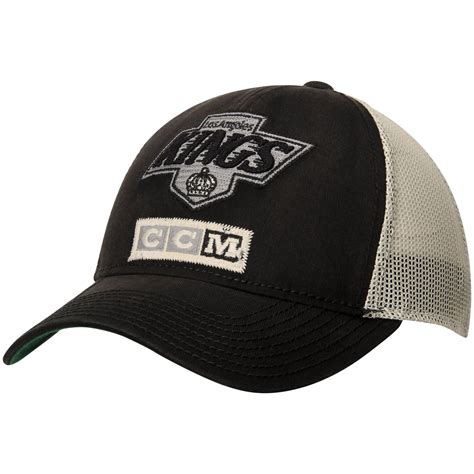 Los Angeles Kings CCM Structured Meshback Adjustable Hat - White/Black