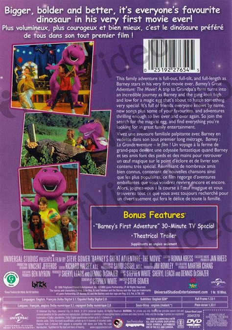 Barney s Great Adventure - The Movie (Bilingual) on DVD Movie