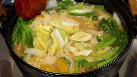 Hoto Noodle Soup Recipe (Flat Noodles and Vegetables Stewed in Miso ...