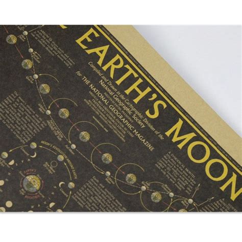 Vintage Large the Earth's Moon Map Poster Gifts Moon Lunar Map Wall ...