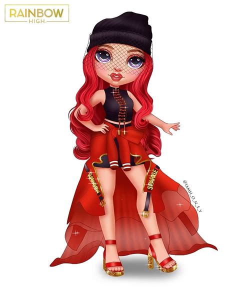 Modepuppen & Zubehör Rote Modepuppe mit 2 Outfits Rainbow High Ruby Anderson Spielzeug Ankleide ...