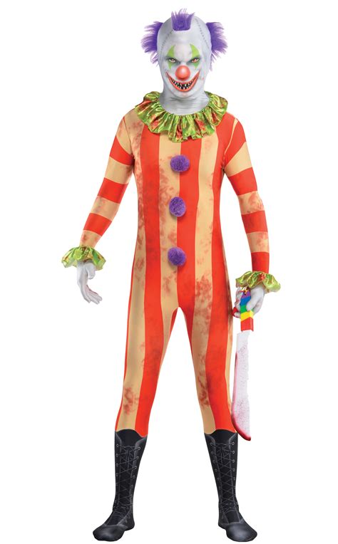 Scary Crazy Clown Suit Mens Fancy Dress Halloween Jester Circus Adults Costume | eBay