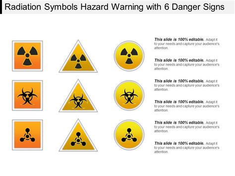 Radiation Symbols Hazard Warning With 6 Danger Signs Ppt Slide | PowerPoint Slide Templates ...