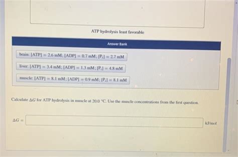 Solved The equation for ATP hydrolysis is но ATP-ADP +P, AG' | Chegg.com