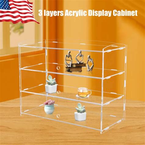 ACRYLIC DISPLAY CABINET 3 Layers Case Retail Display Counter Cases Rack ...