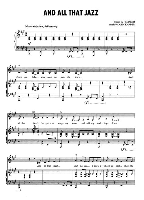 AND ALL THAT JAZZ Piano Sheet music | Easy Sheet Music