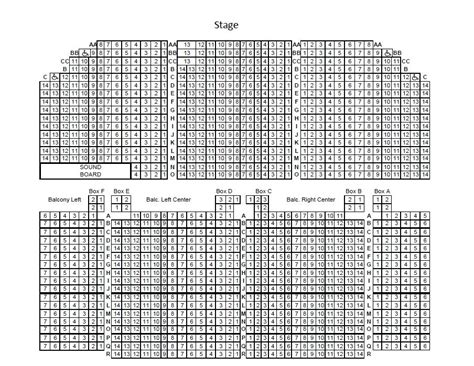 Seating Chart | Paramount Arts Center