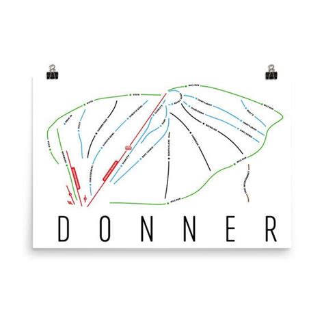 Donner Ski Ranch Map Art, Lake Tahoe, Truckee, Donner, Donner Trail Map ...