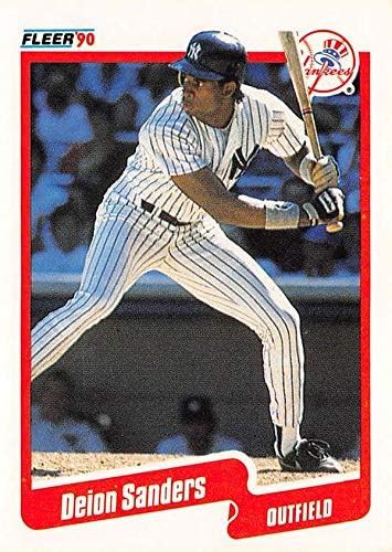 Amazon.com: Deion Sanders baseball card (New York Yankees) 1990 Fleer Rookie #454: Sports ...