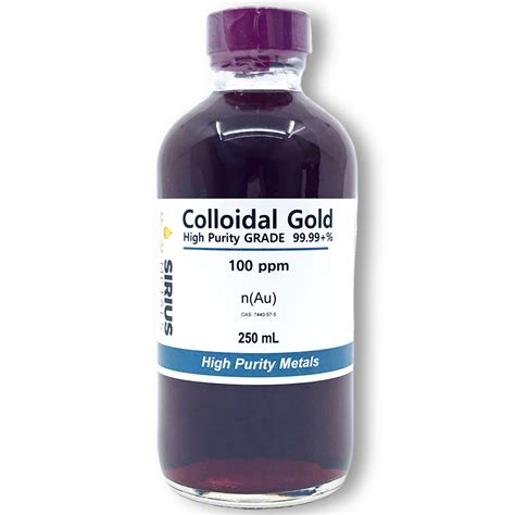 True Colloidal Gold - 250 mL 100 ppm in Glass - Sirius Metals