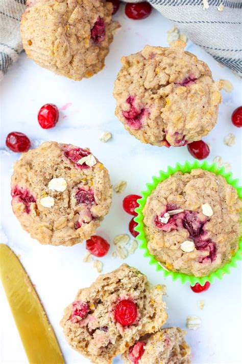 Healthy Cranberry Oatmeal Muffins - Eats by April