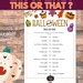 Halloween This or That, Halloween Printable Game, Halloween Party Game ...