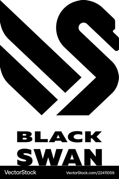 Black swan linear logo symbol Royalty Free Vector Image