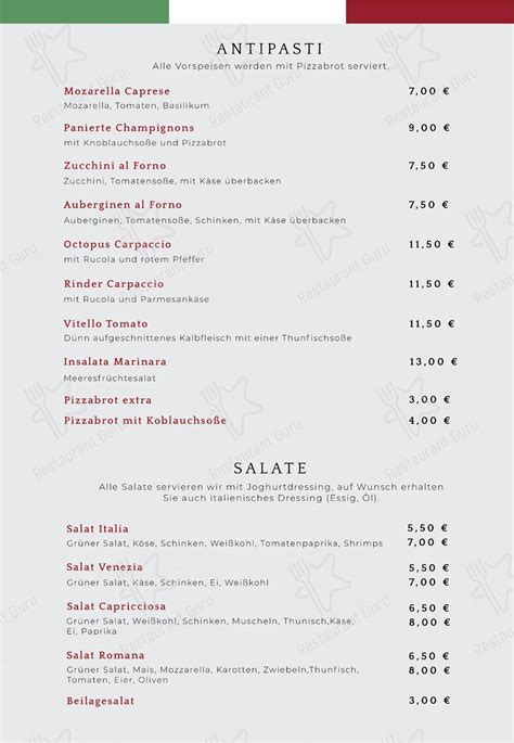 Menu at Ristorante Pizzeria Romana, Michelstadt