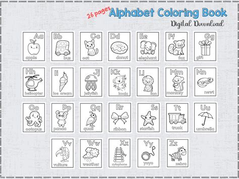 Alphabet Coloring Book Preschool Pre-k Kindergarten Worksheets, Alphabet Coloring Pages ...