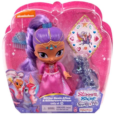 Fisher Price Shimmer Shine Sparkle Pets Glitter Genie Afina Glittercorn ...