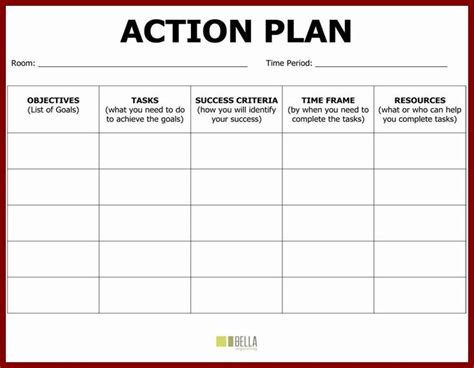 EXCEL TEMPLATES: Action Plan Example For Students