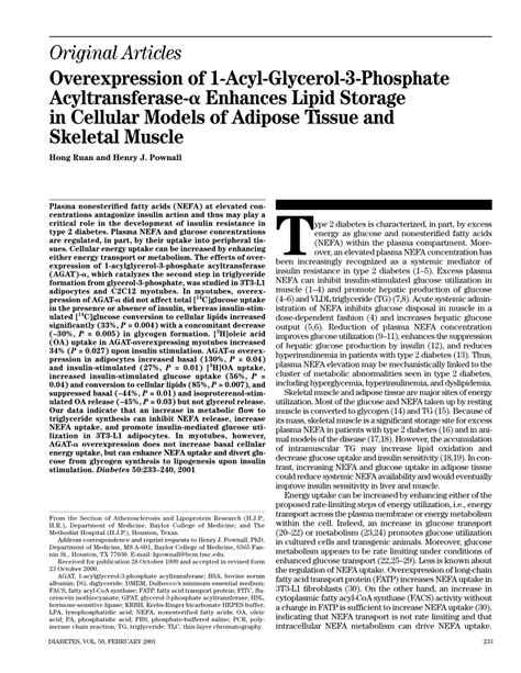 (PDF) Overexpression of 1-Acyl-Glycerol-3-Phosphate Acyltransferase- Enhances Lipid Storage in ...