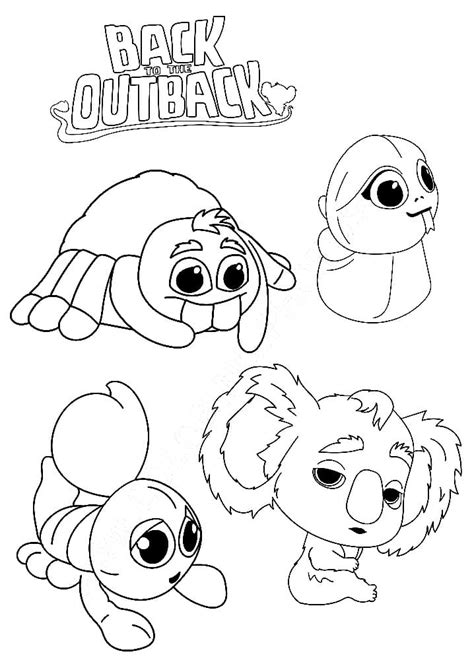 Back to the Outback Characters Coloring Page - Free Printable Coloring ...