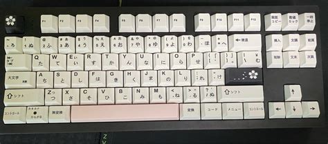 Minimalist Japanese Keycaps Set Cherry Blossom Black White - Keysium