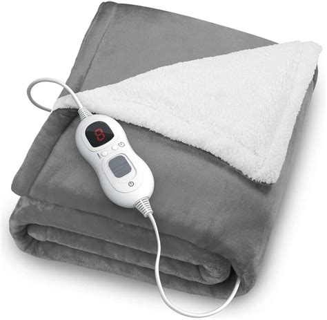 Electric Heated Throw Blanket, 50"x60" Flannel over Blanket,BK150,Aodis ...