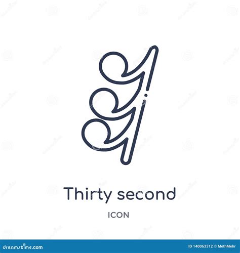 Thirty Second Note Rest Icon from Music and Media Outline Collection. Thin Line Thirty Second ...