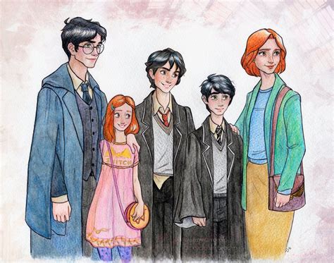 Potter Family by Dinoralp on DeviantArt Lily Potter, Harry Potter Fan ...