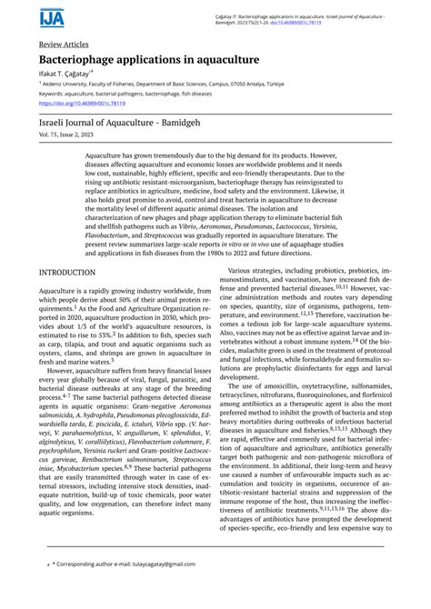 (PDF) Bacteriophage applications in aquaculture