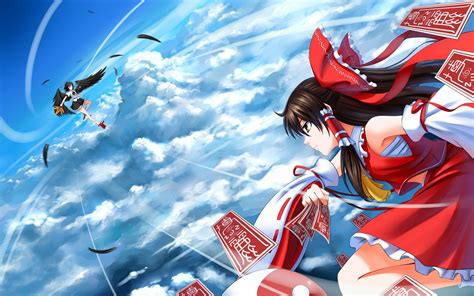 touhou Wallpaper: Reimu vs Aya | Chibi wallpaper, Bleach (anime), Hd ...