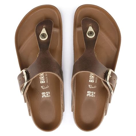 Gizeh Big Buckle Oiled Leather Cognac | BIRKENSTOCK