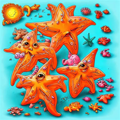 Premium AI Image | pattern seamless design Star Fish Coral reefs