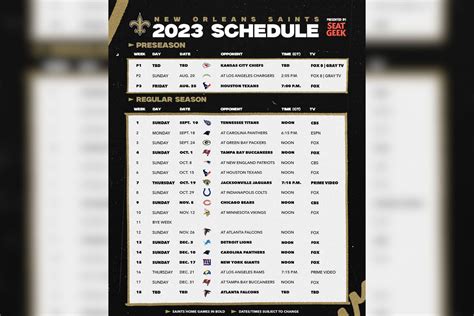 Saints 2024 Schedule Printable - Avie Margit