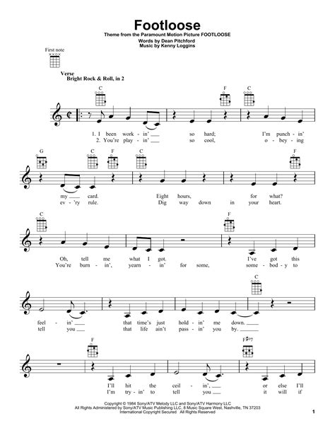 Footloose by Kenny Loggins - Ukulele - Guitar Instructor