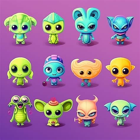 Premium AI Image | Cute cartoon monsters Comic halloween joyful monster characters Funny devil ...