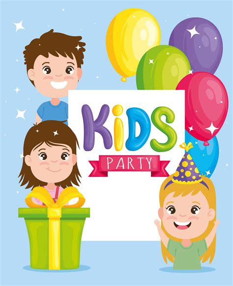 kids in party invitation 5376822 Vector Art at Vecteezy