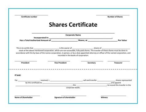 Browse Our Printable Corporate Share Certificate Template | Certificate templates, Free ...