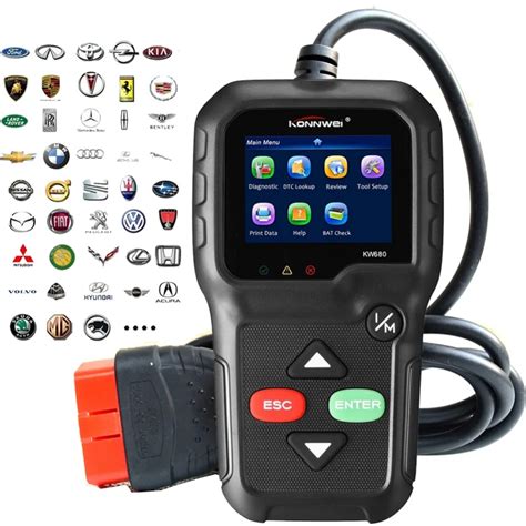 Best Car OBD2 Auto Diagnostic Scanner KW680 OBD2 Scanner code Reader In Russian Gas Diesel ...