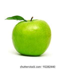 Fresh Green Apple Green Leaf Isolated Stock Photo 92282440 | Shutterstock