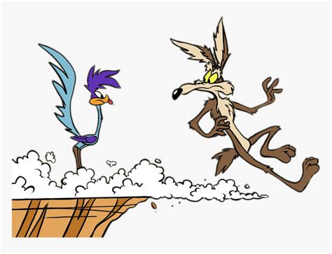 Coyote Storming Off Cliff - Cartoon Road Runner And Coyote, HD Png ...