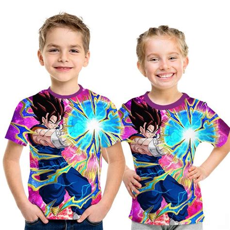 Kids Dragon Ball Z 3D Anime Goku Vegeta T-shirts Dragonball Shirt Supe ...