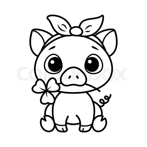 Cute Pig Coloring Page