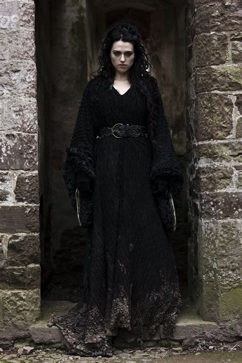 Morgana (black coat) | Merlin, Katie mcgrath, Fantasy fashion