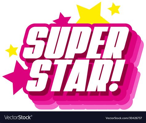 Font design for word superstar on white background