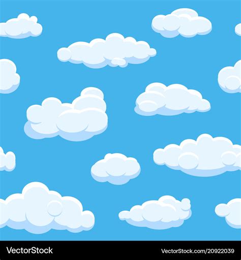 Cartoon clouds seamless background Royalty Free Vector Image