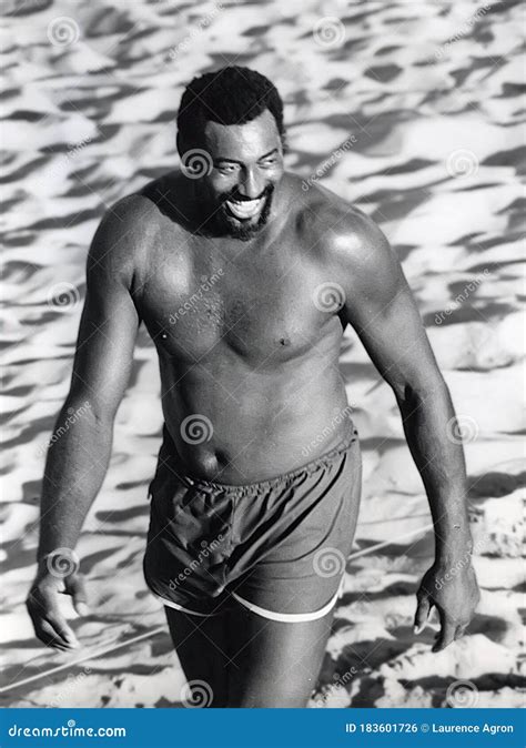 Wilt Chamberlain Playing Volleyball on Santa Monica Beach Editorial ...