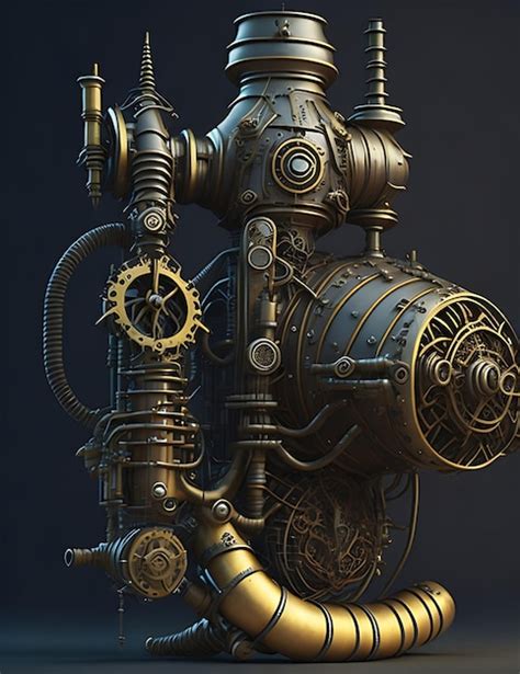 Premium AI Image | Stylized of a steampunk mechanical art design ...